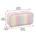 thumbnail image 2 of Double Opening Pencil Case Large Capacity, Holographic Rainbow Multi Layer Pen Bag with 3 Compartments & Slots, Expandable Oxford Cloth Stationery Organizer for Students School Office, 2 of 7