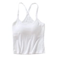 thumbnail image 2 of Womens U Neck Shapewear Built-in Bra Tank Top High Strechy Slim Fit Compression Camisole Workout Tops, Sleeveless Gym Athletic Yoga Tops(White,S), 2 of 3