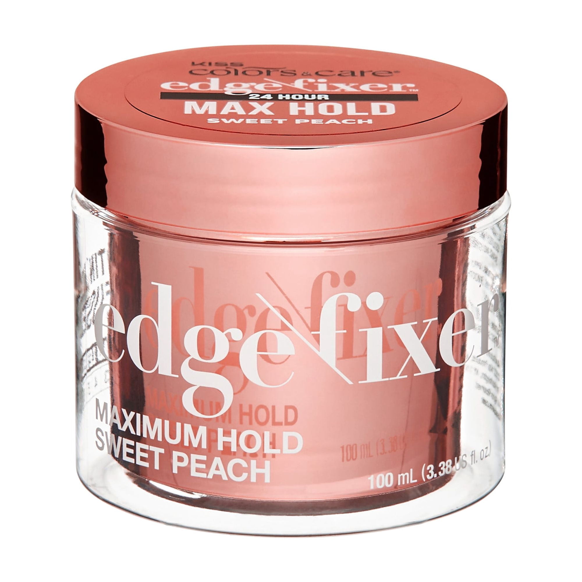 Kiss Colors & Care Maximum Hold Edge Fixer Hair Styling Gel, Sweet Peach, 3.38 fl oz