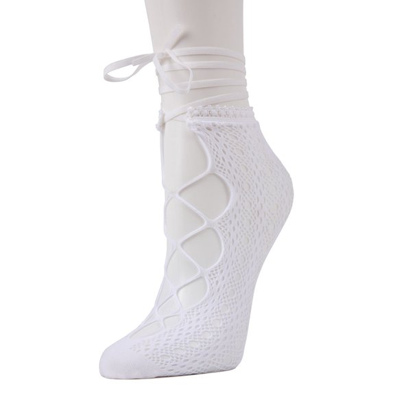 MeMoi Women's Nets And Lace Low-Cut Socks - Womens - Female, One Size, White