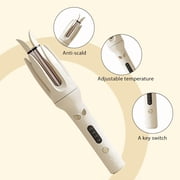 Hair Curler, Double Ceramic Curling Irons with 1.5 Rotating Barrel, 4 Temps & Timer