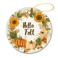 thumbnail image 1 of Christmas Ornament Pumpkin Wreath Autumn Thanksgiving Ceramic Double Sided Tree Xmas Ornament Hello Fall Wreath Christmas Tree Hanging Accessories Housewarming Gift, 1 of 1