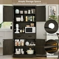 thumbnail image 6 of Homfa 71" Tall Modern Farmhouse Storage Cabinet, Kitchen Pantry with 2 Drawers and Adjustable Shelves, Dark Brown, 6 of 7