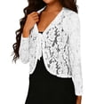 thumbnail image 6 of Purcolt Women's Sheer Lace Embroidery Jacket Dressy Elegant Long Sleeve Open Front Shrug Top Summer Loose Fit Cardigan with Tie for Dress, 6 of 8