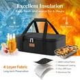 thumbnail image 5 of Leaglojoy Insulated Casserole Carrier for Hot or Cold Food, Casserole Dish Carrying Case, Lasagna Holder for Potluck Parties/Picnic/Cookouts, Fits 9"x13" Baking Dish, Black, 5 of 8