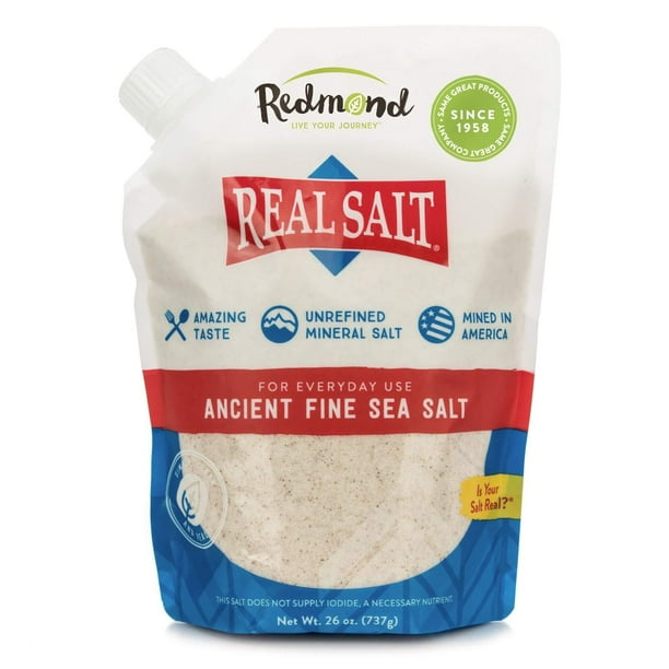 REDMOND Real Sea Salt Natural Unrefined Gluten Free Fine, 26 Ounce