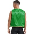 thumbnail image 2 of Zaldita Mens Halloween Tops Shiny Stain Vest Gold Trim Sleeveless Open Front Waistcoat Green XL, 2 of 7