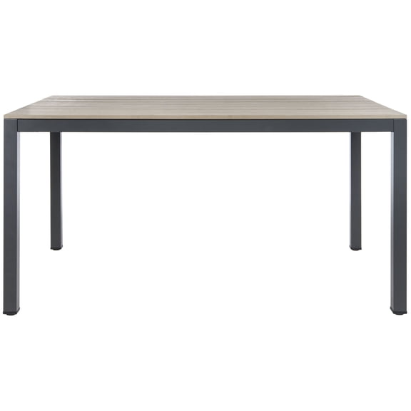 SAFAVIEH Beldan Outdoor Patio Rectangular Dining Table, Distressed Taupe