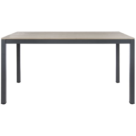 SAFAVIEH Beldan Outdoor Patio Rectangular Dining Table, Distressed Taupe