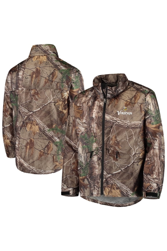 Men's Dunbrooke Realtree Camo Minnesota Vikings Circle Sportsman Waterproof Packable Full-Zip Jacket