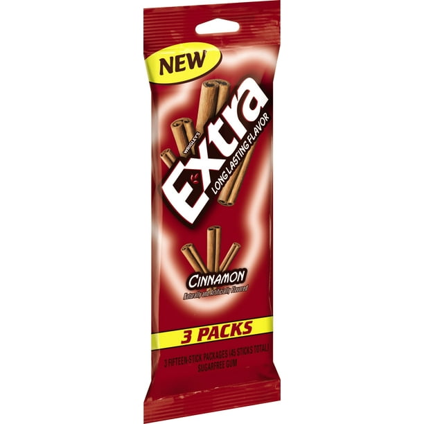 Extra Cinnamon Sugar Free Chewing Gum Bulk Pack 15 Stick (Pack of 3
