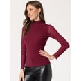 thumbnail image 2 of Camisa de manga larga brillante Allegra K Gilitter para mujer fiesta Rojo XL, 2 of 5