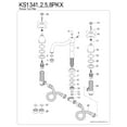 thumbnail image 4 of Kingston Brass KS1348PKX Duchess Two-Handle Deck Mount Roman Tub Faucet, Brushed Nickel, 4 of 5