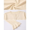 thumbnail image 5 of JWD Womens Cardigan Sweater Long Sleeve Crew Neck Button Front Knit Ruffle Trim Casual Lightweight Tops Butter Yellow L, 5 of 7