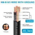thumbnail image 3 of Cable XMK 6/3 NM-B con conexión a tierra, 75 pies, calibre 6, conductor 3, 3 of 7