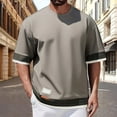 thumbnail image 2 of European Color Blocked Round Neck T Shirt for Men Business Casual Loose Fit Comfortable Short Sleeve Tee Mens Casual Crew Neck Basic Tees, 2 of 9