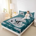 thumbnail image 4 of jejeloiu Rugby Game Lover Twin Sheet Sets,Gray Sport Helmet Bedding For Football Gamer 3pcs, 4 of 7