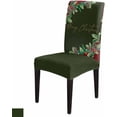 thumbnail image 6 of Chair Covers for Dining Room Set of 6,Merry Christmas Words on Green Stretch Seat Protector Removable Washable Chairs Slipcovers for Kitchen Banquet Wedding Hotel,Pine Cone Berry, 6 of 6