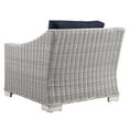 thumbnail image 6 of Side Chair Armchair, Rattan, Wicker, Light Grey Gray Blue Navy, Modern Contemporary Urban Design, Outdoor Patio Balcony Cafe Bistro Garden Furniture Hotel Hospitality, 6 of 8