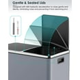 thumbnail image 4 of Pirecart 16 Gal Dual Trash Can Rubbish Bin, Stainless Steel Garbage Can with Lid and Inner Buckets, Gray, 4 of 10