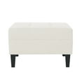 thumbnail image 7 of Noble House Kamil Elegant Fabric Ottoman, Plush Cushion, Durable Birch Wood Legs, Cushioned Top for Comfort, Ivory, 7 of 7