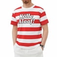 thumbnail image 4 of Tisuna Mardi Gras Summer T-Shirt For Men Striped Print Short Sleeve Crew Neck T Shirt Casual Stylish Fit Mens Carnival Club Casual Wear Red Size S, 4 of 4