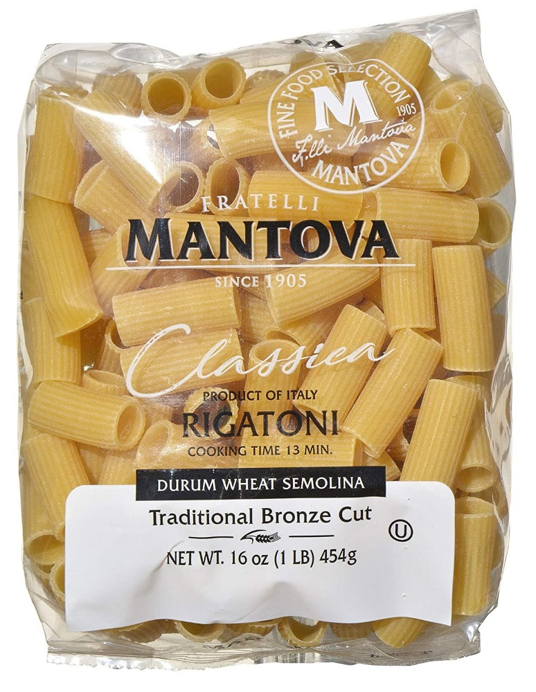 Mantova Bronze Cut Rigatoni Pasta 16 oz