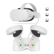 EEEkit Charging Dock Fit for Oculus Quest 2 VR Headset and Touch Controllers with 2 Magnetic Ports, Dual Controllers Fast Charging Station, VR Controller Display Holder Mount with Charging Cable