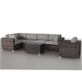 thumbnail image 2 of JERFIT 7-Piece Outdoor Wicker Sectional Sofa Set with Cushions, All-Weather Rattan Patio Furniture for Garden, Poolside, Brown or Gray, 2 of 6