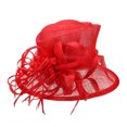 thumbnail image 1 of Sombrero de plumas de ala para mujer ChicHeadwear SINAMAY Rojo Sombrero para el sol, 1 of 1