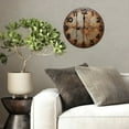 thumbnail image 4 of Rustic Round Wall Clock with Large Numerals(1) 10-Inch Silent Wooden Wall Clock, Battery Operated (AA Batteries Not Included), Artistic Home Decor, 4 of 8