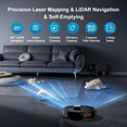 thumbnail image 2 of Robot Vacuum and Mop 11500pa Suction Robotic Cleaner with Laser Home Mapping and 85 Days Self Empty Station Pet Friendly Anti-Tangle, 2 of 9