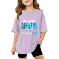 thumbnail image 2 of ibiyuan Autism Awareness Shirt Kids Autism Acceptance Shirts Inspirational Tops for Toddler Boys Girls Mental Health Graphic Top,Purple, 2 of 7