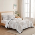 thumbnail image 5 of Twin XL Quilt Set 68''x98'', Nautical Seashell Lightweight Bedspread Coverlet Set with 2 Pillow Shams, Summer Coastal Marine Shells Beige Breathable All Season Quilt Bedding for Dorm/Guest Room, 5 of 9