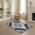 thumbnail image 2 of ODIKA 4'x6' Washable Area Rug Stain Resistant, Low Pile, Easy Care Striped Buffalo Plaid Geometric Checkerboard Diamond Mirrored for Dorm Room, Small Living, 2 of 7