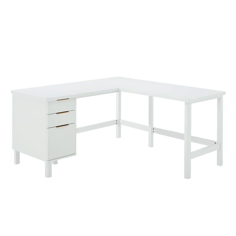 Better Homes & Gardens Lillian Fluted L-Shape Desk for Home Better Homes & Gardens Lillian Fluted L-Shape Desk for Home