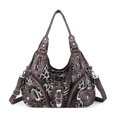 thumbnail image 1 of Bolso de mano Angelkiss de piel lavada para mujer, color marrón-leopardo, 1 of 7