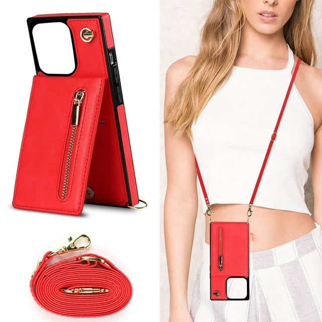 Card Holder for Phone Case Phone Case with Card Holder Phone Case Card Holder Crossbody Wallet Case-Credit Card Holder Suitable for Zipper Mobile Case Messenger Phone Leather Case Card Case