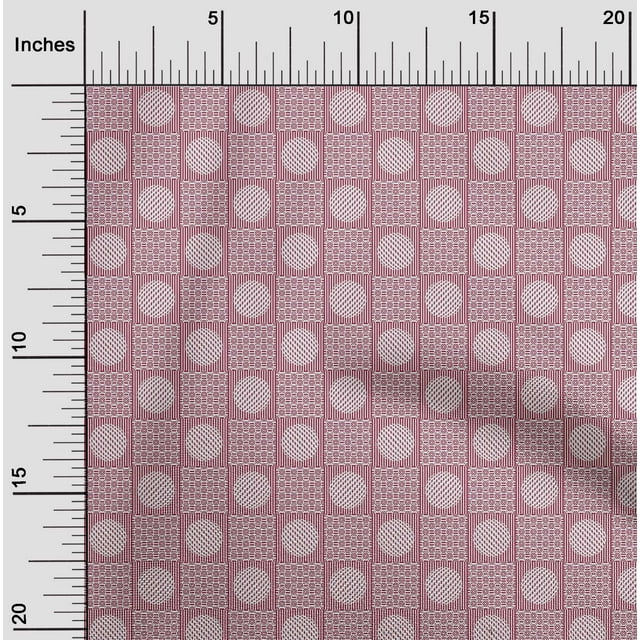 oneOone Cotton Poplin Fabric Stripe & Circle Patchwork Printed Fabric 1 Yard 56 Inch Wide