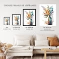 thumbnail image 3 of Wine Bottle Wildflowers Watercolour Painting Orange Blue Purple Spring Flower Blooms Large Wall Art Poster Print Thick Paper 18X24 Inch, 3 of 5