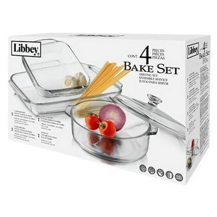 Libbey Glass Bakeware Set, 4 Piece