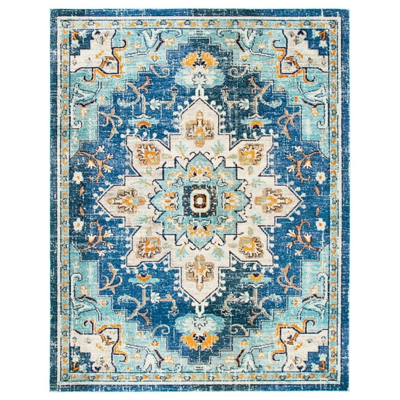 SAFAVIEH Madison Dalia Oriental Area Rug, Blue/Light Blue, 10' x 14'
