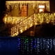 thumbnail image 5 of Cortina de luces LED navideñas de 5 m con forma de carámbano, caída de 0,4 a 0,6 m, luces LED impermeables decorativas para fiestas, jardines, escenarios y exteriores, 5 of 5