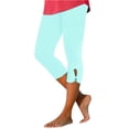 thumbnail image 3 of DENGDENG 2026 Women's Dressy Casual Capri Leggings – Trendy Lightweight Knee Length Summer Crop Pants, Cyan XXL, 3 of 5