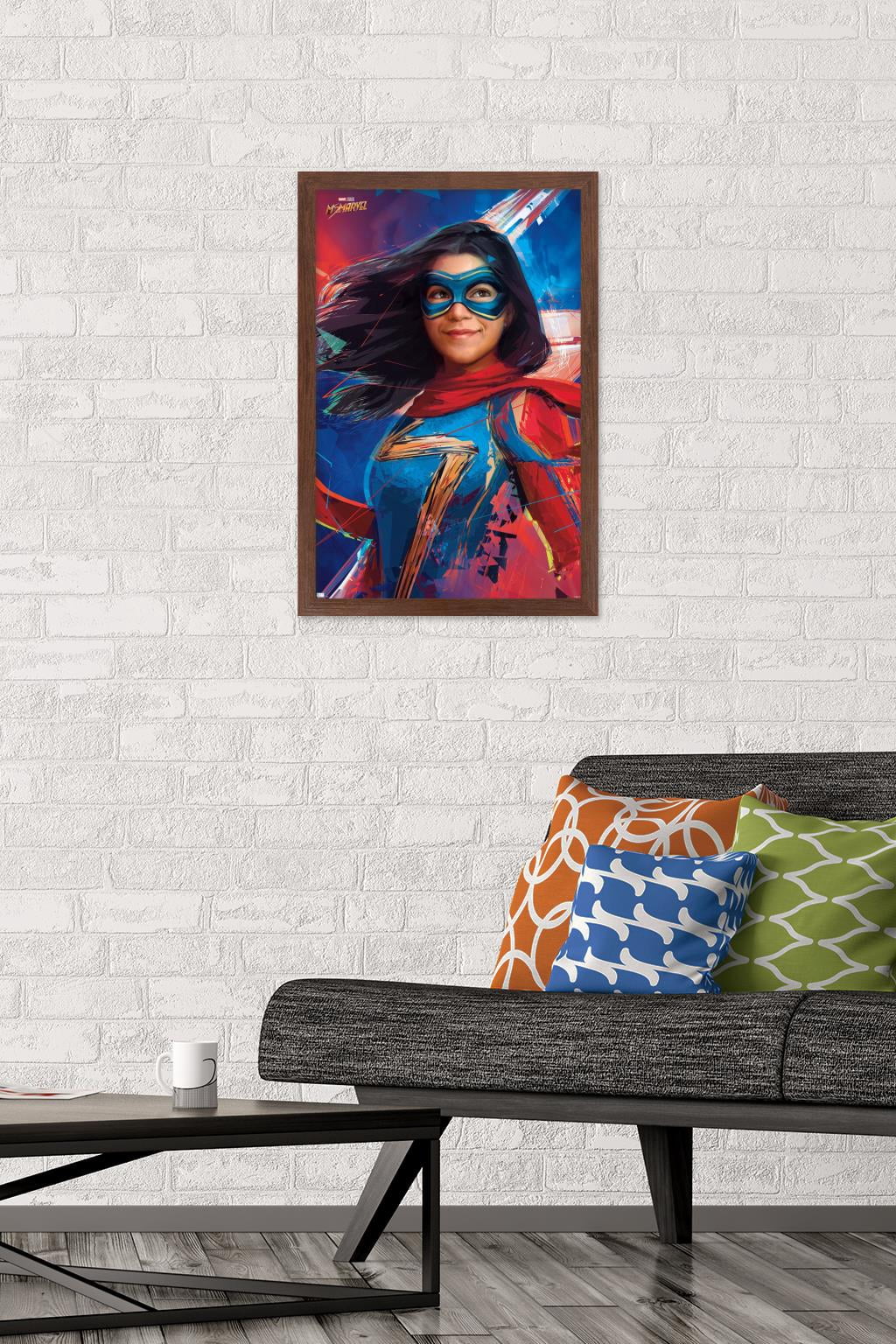 Marvel Ms. Marvel - Graffiti Wall Poster, 14.725" x 22.375" Framed