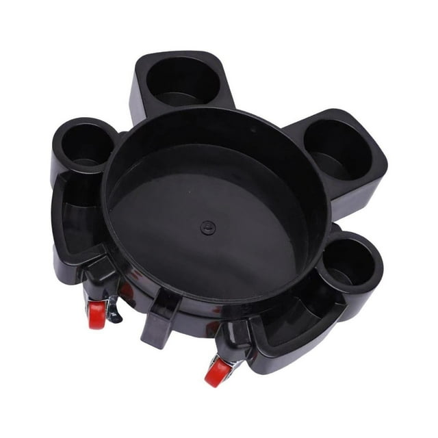 mmirethe Seau Durable et Polyvalent avec 5 Roulettes Pivotantes Diamètre Intérieur Noir 7.5cm