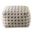 thumbnail image 1 of Steve Silver Kodi Pouf Carré Mélange Polyester Noir et Naturel, 1 of 4