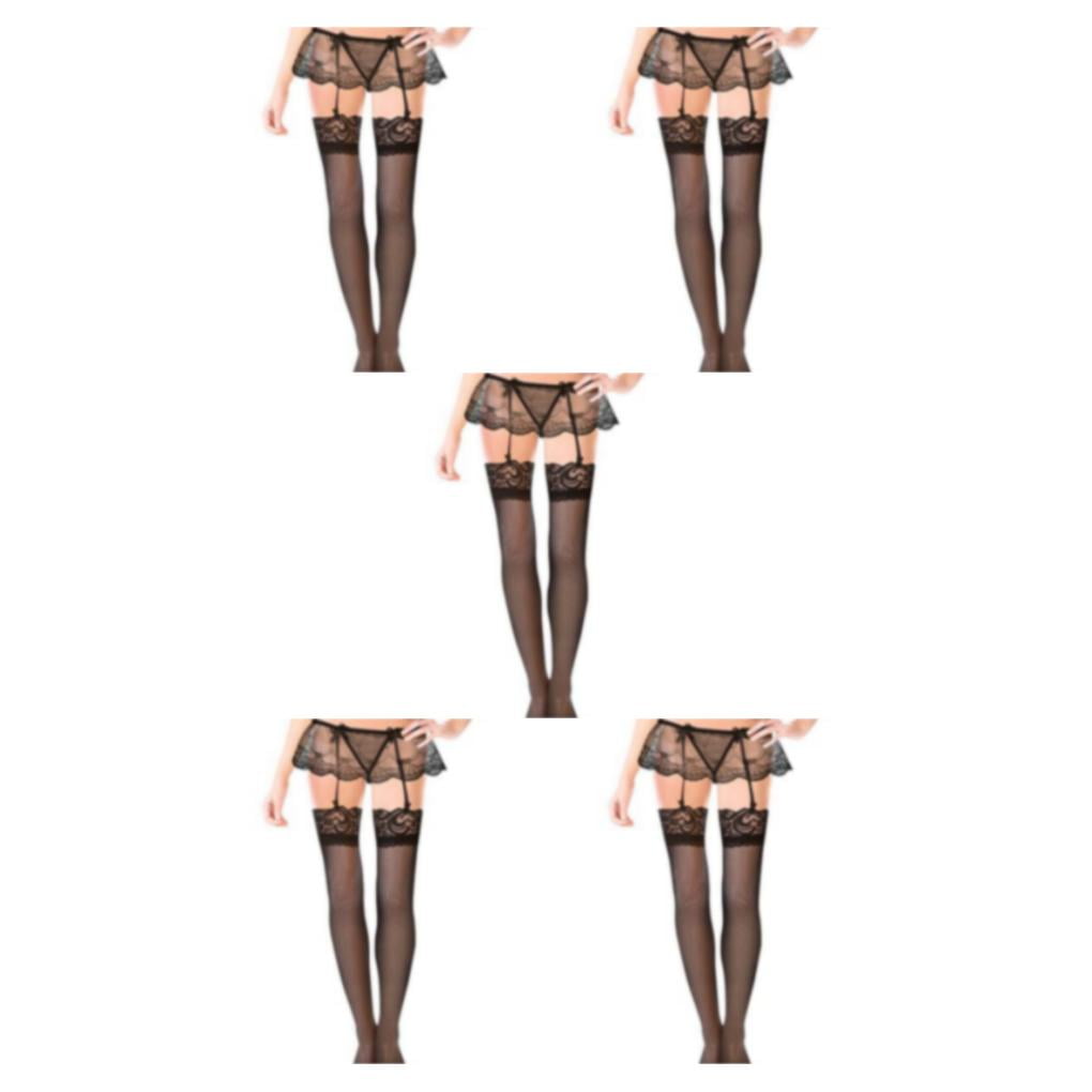 tssuouriy High Garter Belt Stockings Sexy And Versatile Lingerie Choice  Thigh High Sexy Stockings Underwear Pink+Stockings 5Set - Walmart.ca