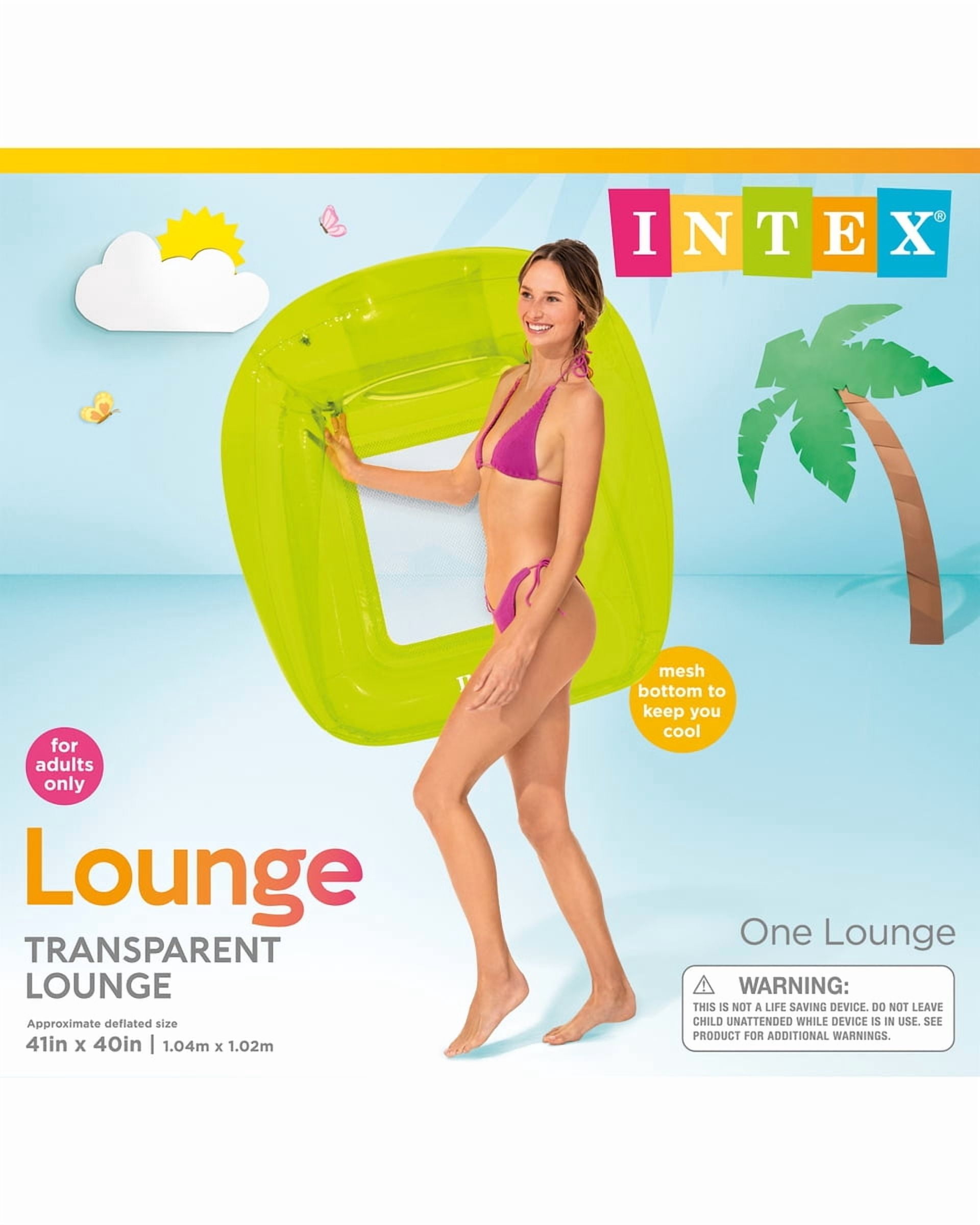 (2 pack) Intex Green Transparent Lounge Float