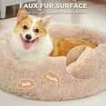 thumbnail image 6 of PAWZ Road Calming Donut Dog Bed Anti-Anxiety Plush Pillow Round Puppy Cat Bed 30" for Pets Up to 45lbs,Beige, 6 of 12